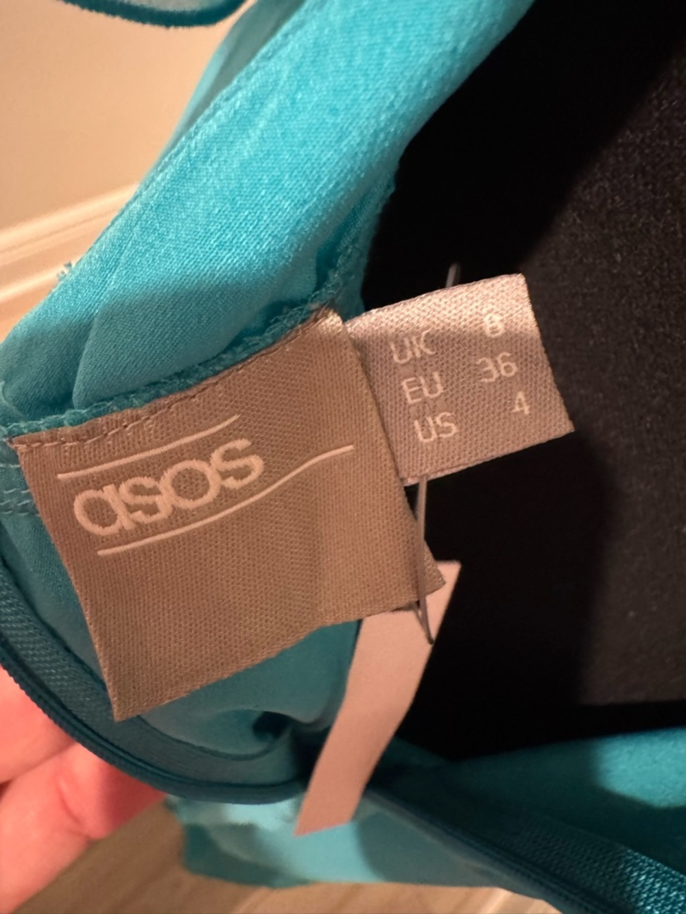ASOS Teal Ruffle Sleeve High-Low Dress - Picture 11 of 11